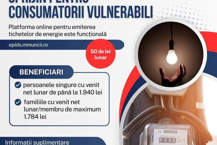 Platforma electronica EPIDS pentru acordarea tichetului de energie este functionala